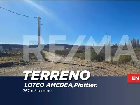 LOTE DE 367 MTS ESQUINA. LOTEO AMEDEA 