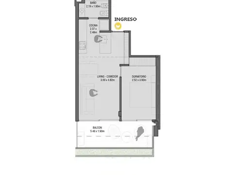 Venta departamento 1 dormitorio Rosario