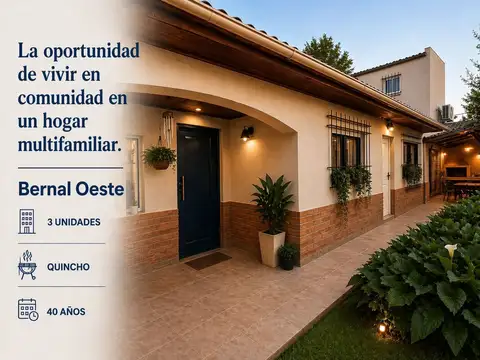 VENTA CASA 6 AMBIENTES MULTIFAMILIAR BERNAL