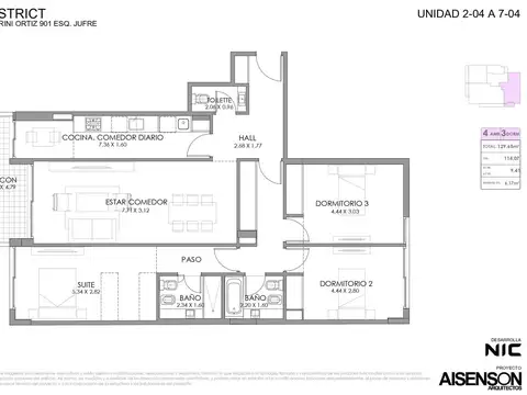 Av. Scalabrini Ortiz 901 8º 04 - Esquina Jufre