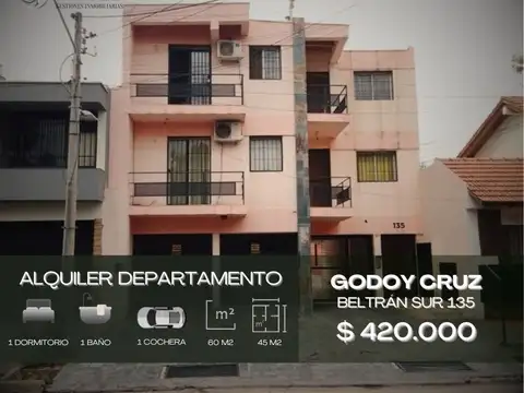 Departamento en alquiler c/ cochera en Godoy Cruz