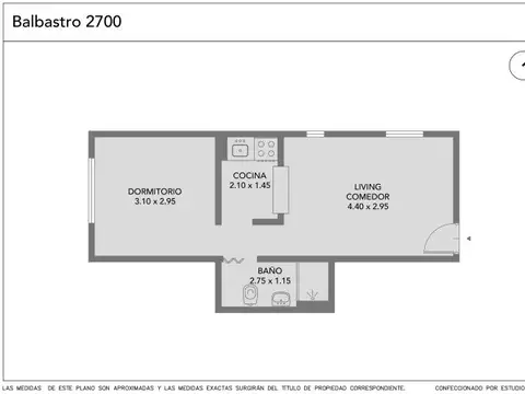 Departamento en Venta de 2 ambientes
