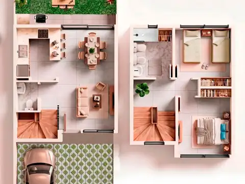 Casa 3 ambientes con 1 baño