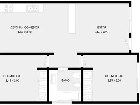 Depto Tipo Casa en Venta de 2 dormitorios