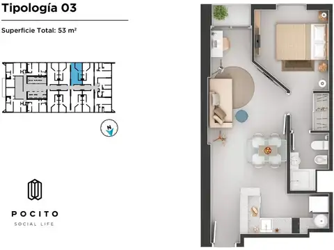 VENTA DEPARTAMENTO 1 DORMITORIO EN POCITO NVA CBA