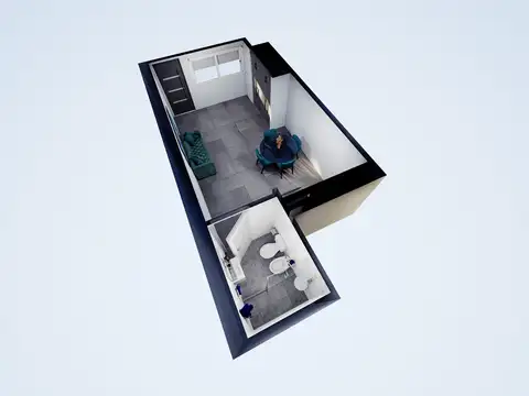 Departamento Monoambiente con 1 baño