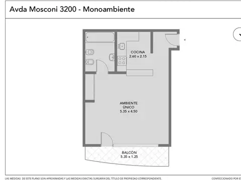 Departamento en Venta de Monoambiente