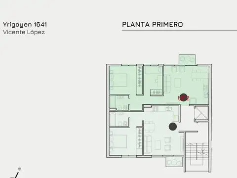 Departamento 2 ambientes con 1 baño