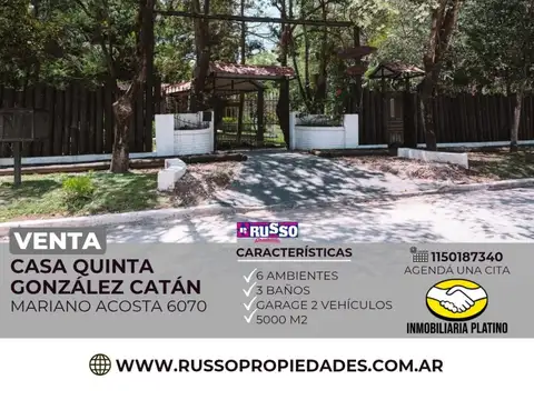 Venta casa quinta 6 ambientes Gonzalez Catan