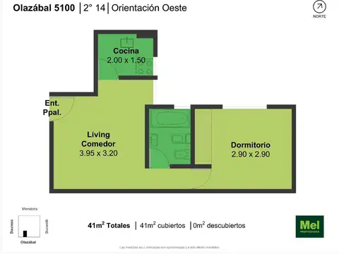 Olazabal 5100, Piso 2