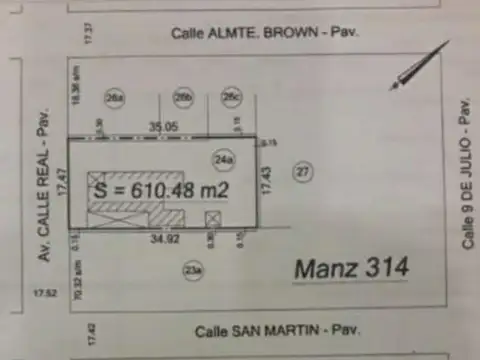 Terreno en Venta de 611,0 m2