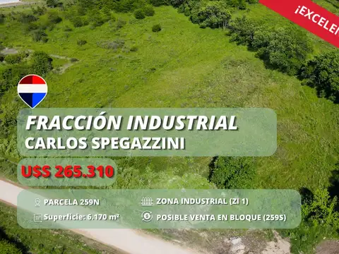 LOTE EN VENTA EN CARLOS SPEGAZZINI ZONA INDUSTRIAL