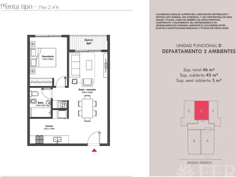 Venta Departamento 2 ambientes con balcón en Wilde