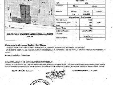 Terreno en Venta 50  mts Frente