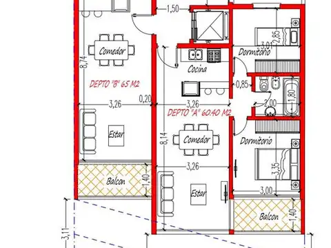Departamento en Venta de 3 ambientes