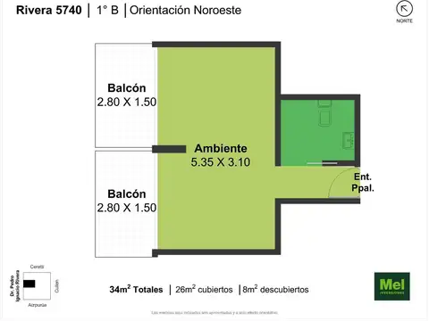 Rivera 5700, Piso 1