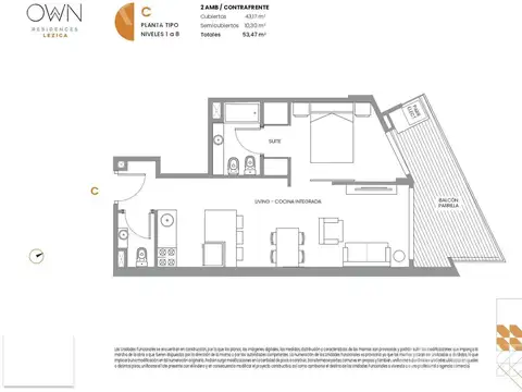 Venta departamento 2 ambientes con balcón en Almagro