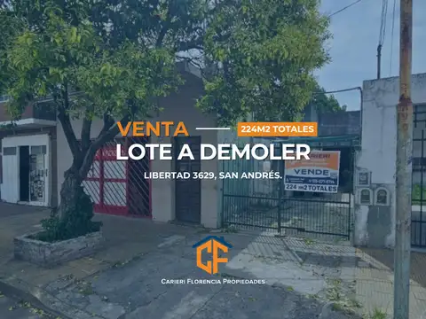 VENTA DE AMPLIO LOTE A DEMOLER EN SAN ANDRES