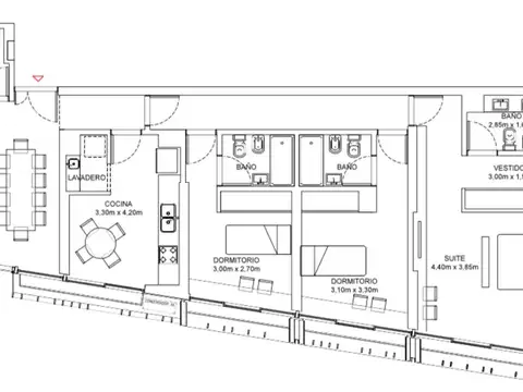 Departamento en Venta con 1 cocheras