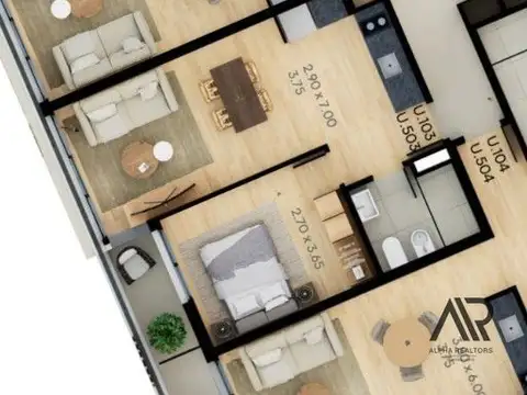 Departamento en Venta de 1 dormitorio