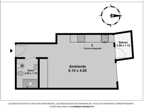 Departamento en Venta de 1 dormitorio
