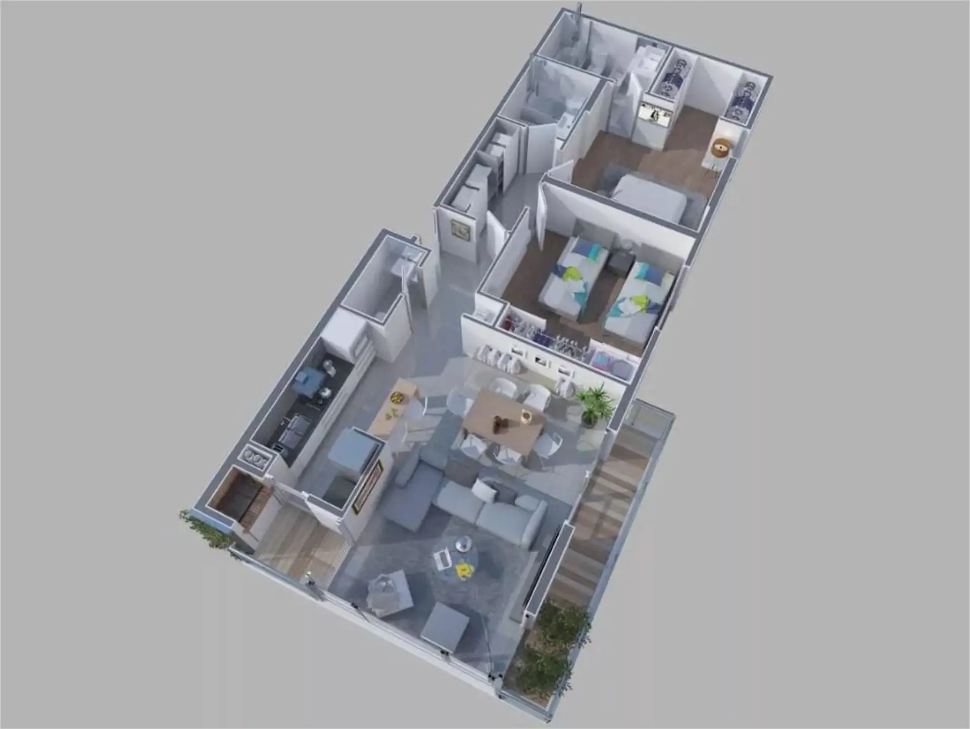 Depto 2 amb, 55m² con balcón y parrilla — La Perla