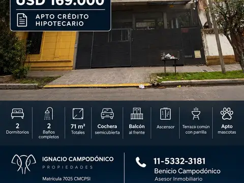 Departamento en venta en Tigre 3 ambientes  con cochera y balcón