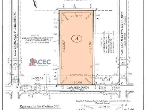 Terreno en Venta 10  mts Frente