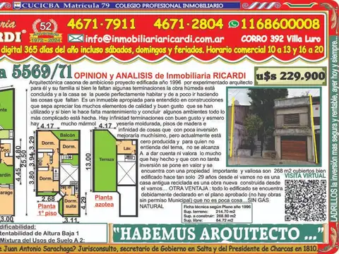 HABEMUS ARQUITECTO... casa del año 1996 faltan terminaciones