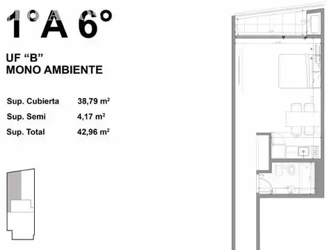 Departamento en Venta de Monoambiente