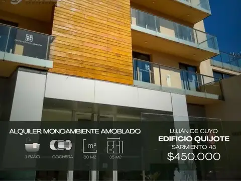 Departamento en alquiler c/ cochera en Luján de Cuyo