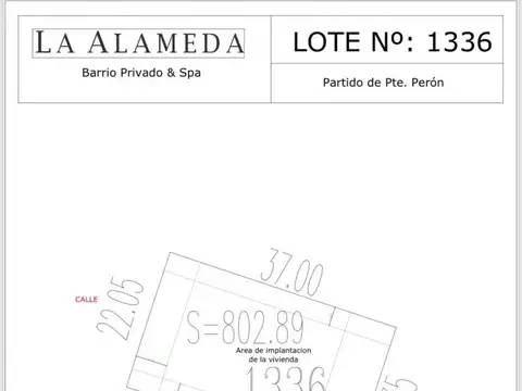 LOTE EN VENTA ETAPA 3 LA ALAMEDA CANNING