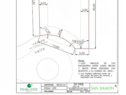 Terreno en Venta 18  mts Frente