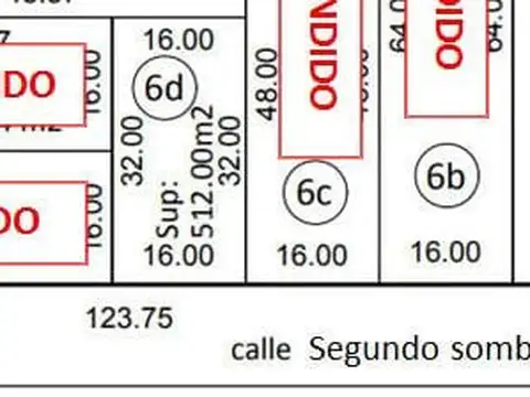 Terreno en Venta 16  mts Frente