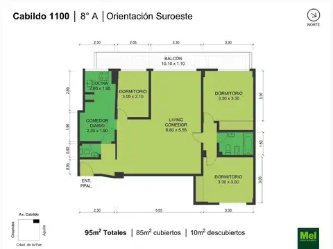 Av. Cabildo 1100, Piso 8