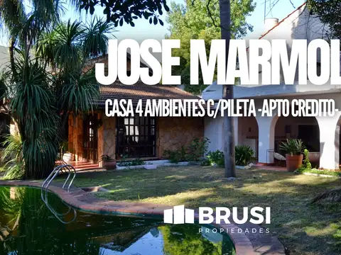CASA EN VENTA EN JOSE MARMOL C/PILETA -  4 AMBIENTES -  APTO CREDITO