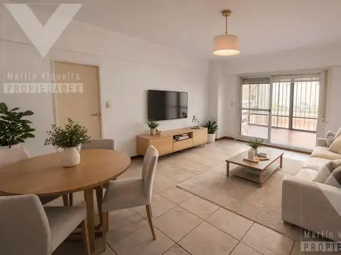 Departamento de 3 ambientes con dos patios, bellísima galería y baulera.