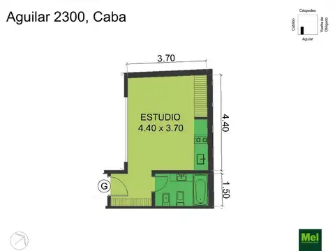 Aguilar 2300, Piso 3
