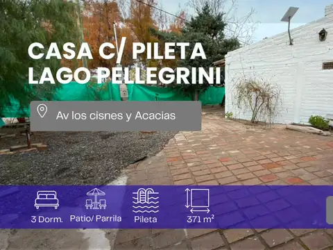 VENTA CASA 3 DORMITORIOS EN LAGO PELLEGRINI