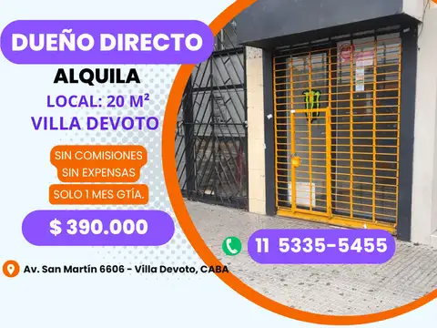 DUEÑO DIRECTO ALQUILA: Av. San Martín 6606 - Villa Devoto