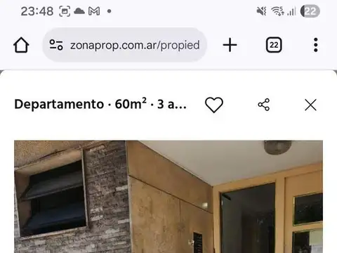 Departamento 2 ambientes con 1 baño