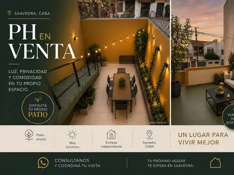 VENTA PH 4 AMBIENTES SAVEDRA SIN EXPENSAS PATIO