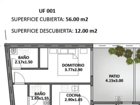Departamento en Venta de 3 ambientes