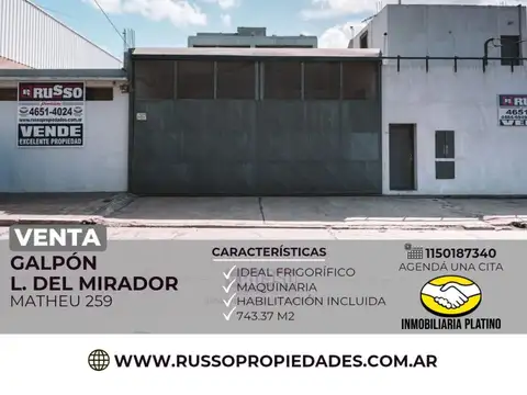 Venta galpon frigorifico con instalaciones
