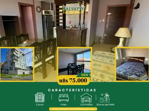 Departamento 2 ambientes con vista al mar en Punta Mogotes
