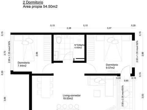 Departamento en Venta con 1 cocheras