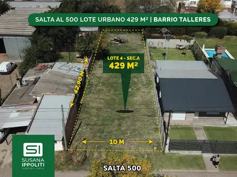 Importante terreno urbano con todos los servicios 429m2 en venta en Roldán
