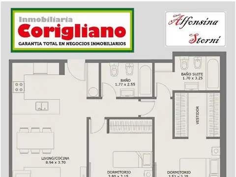 Departamento en Venta de 3 ambientes