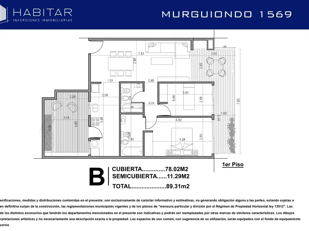 Emprendimiento en Barrio Justo Suarez de 2 Dormitorios
