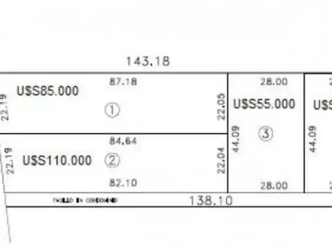 Terreno en Venta de 1234,0 m2